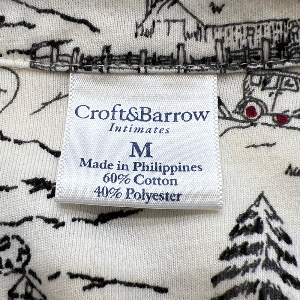 Croft & Barrow Intimates Winter Scene Long Sleeve Nightgown Pajama Size Medium - Picture 5 of 7